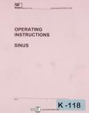 Knuth-Knuth Sinus and Sinus B, Lathe Operations and Parts Manual-Sinus-Sinus B-01